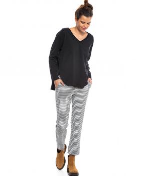 spodnie PANAMA check black-white 