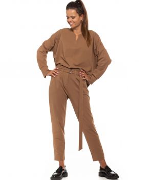 spodnie z wysokim stanem LOCO camel
