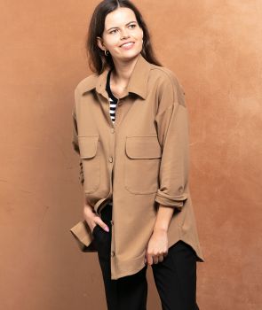 bluza koszulowa z bawełny MILANO camel