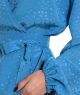 kopertowa bluzka z wiązaniem SOL żakard niebieski