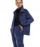 koszulowa kurtka sztruksowa z kieszeniami BLUE VELVET niebieski
