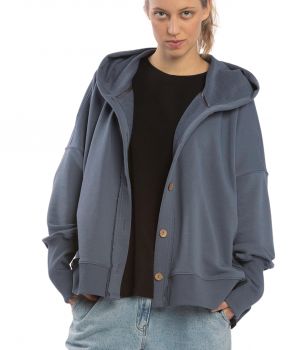 rozpinana bluza z kapturem GRIS szarogranatowy