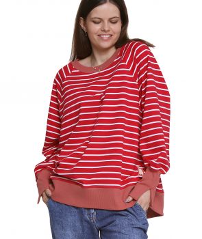 reglanowa bluza oversize JAZZ karmin