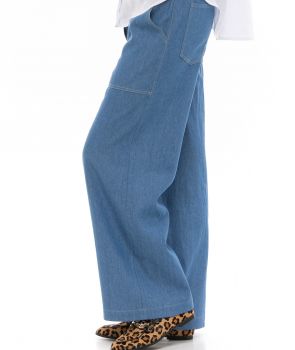 spodnie z szerokimi nogawkami EVER jeans niebieski