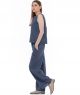 luźne lniane spodnie LIMA blue jeans