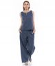 luźne lniane spodnie LIMA blue jeans