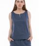 lniany top z rozcięciem PORTO blue jeans