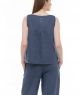 lniany top z rozcięciem PORTO blue jeans